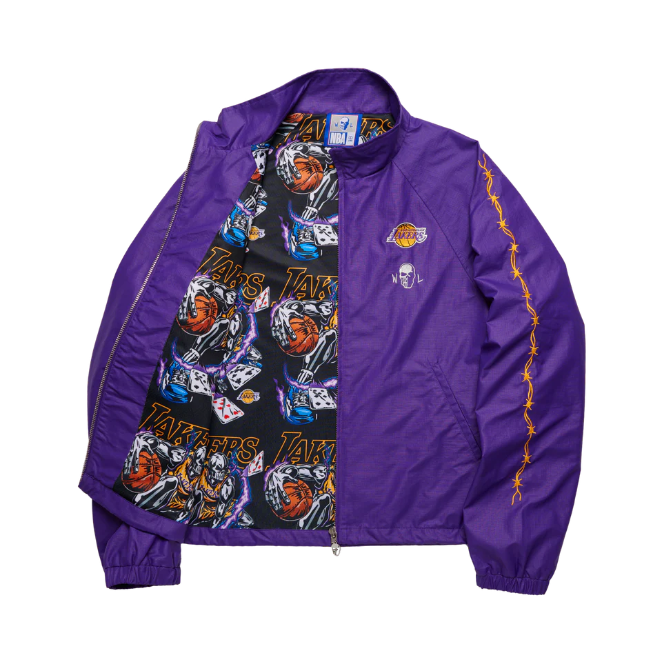 Lakers Barbed Wire Nylon Jacket1 Lakers Barbed Wire Nylon Jacket